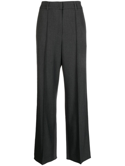 Shop Goen J Twill Straight-leg Trousers In Grey