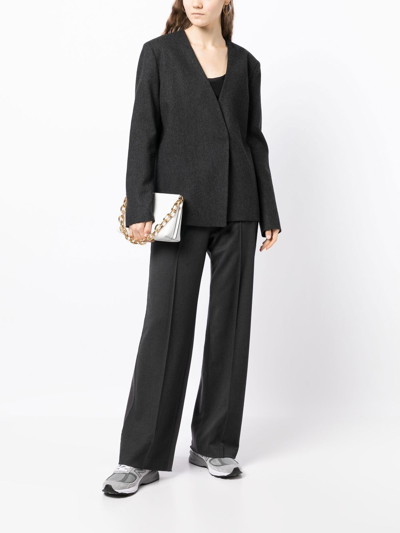 Goen J High Waisted Tailored Trousers In Grey