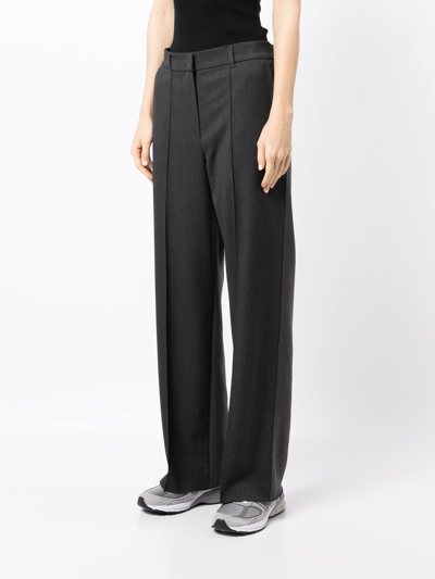 Shop Goen J Twill Straight-leg Trousers In Grey