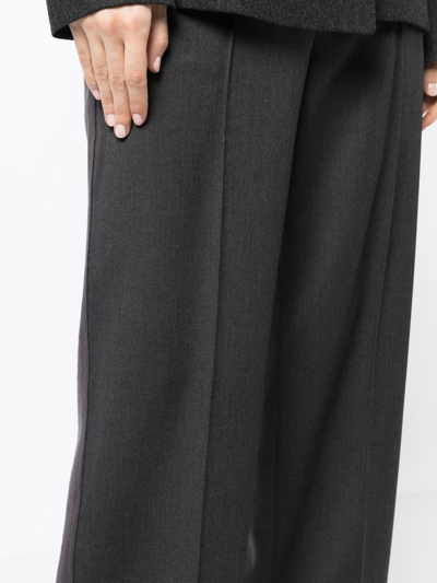 Shop Goen J Twill Straight-leg Trousers In Grey