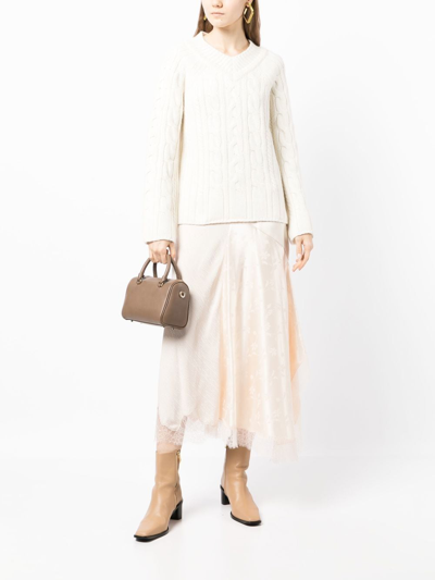 Goen J Cable-knit Wool-blend Sweater In White