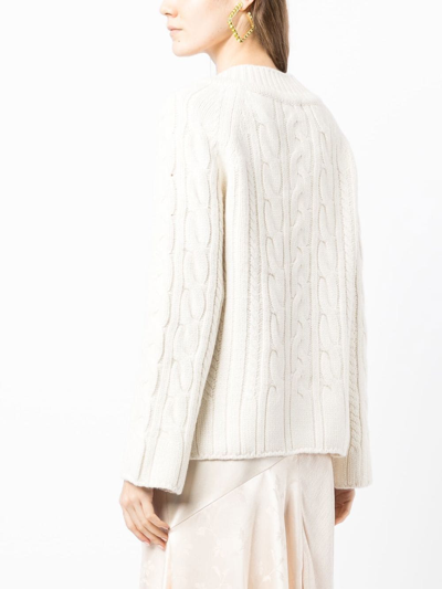 Goen J Cable-knit Wool-blend Sweater In White