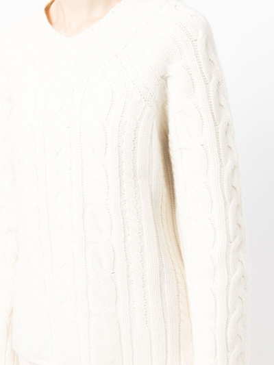 Goen J Cable-knit Wool-blend Sweater In White