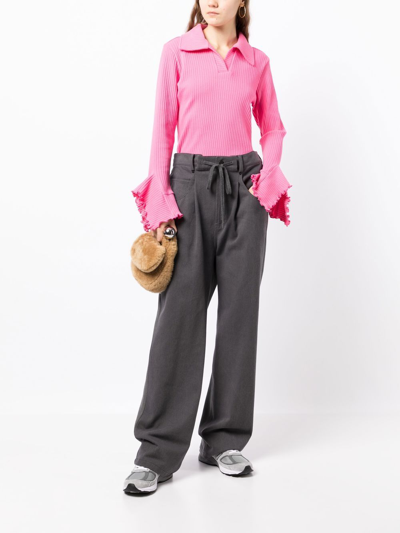 Goen J Drawstring Straight-leg Trousers In Grey