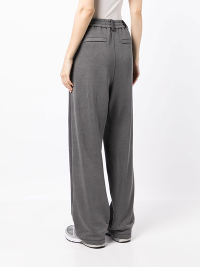 Shop Goen J Drawstring Straight-leg Trousers In Grey