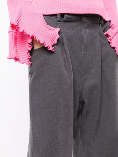 Goen J Drawstring Straight-leg Trousers In Grey