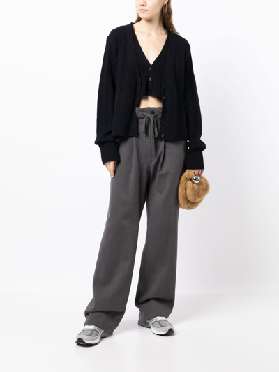 Goen J Double-layered V-neck Cardigan In Blue