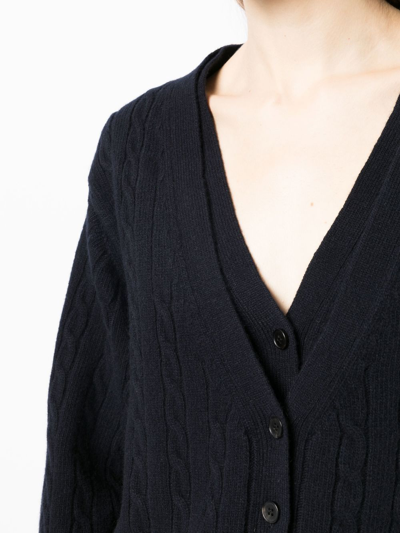 Goen J Double-layered V-neck Cardigan In Blue
