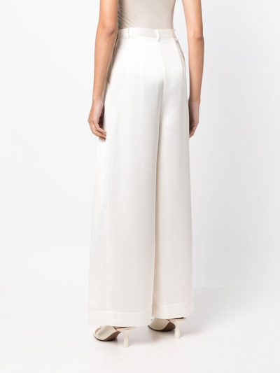 Shop Goen J Pleated High-waist Trousers In White