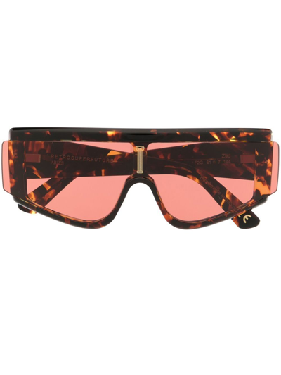 Shop Aries Oversized-frame Design Sunglasses In Brown