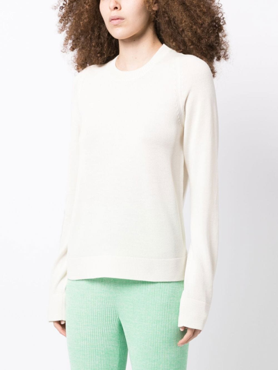 Canada Goose Ivory-coloured Wool Sweater With Logo On Sleeve In White