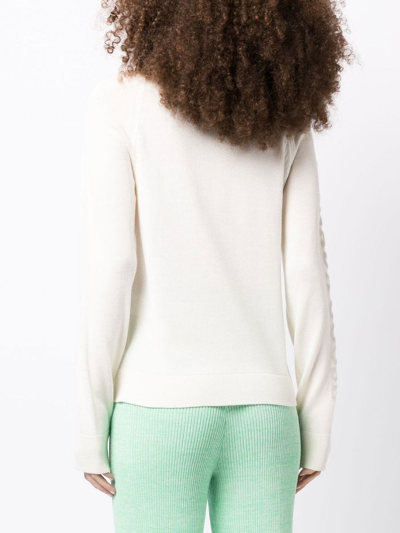 Canada Goose Ivory-coloured Wool Sweater With Logo On Sleeve In White