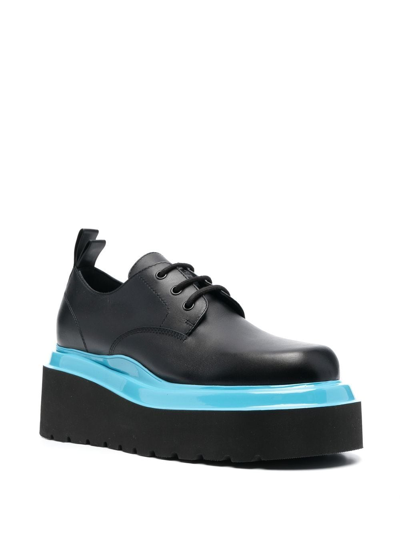 Shop 3juin Platform Lace-up Shoes In Black