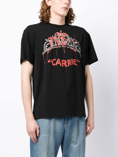 Shop Jw Anderson X Carrie Tiara Graphic-print T-shirt In Black
