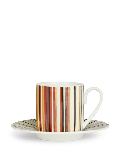 Shop Missoni Stripes Jenkins Coffee Cup Set In Brown