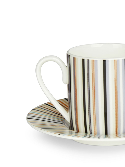 Shop Missoni Stripes Jenkins Coffee Cup Set In Brown