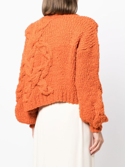 Shop Alejandra Alonso Rojas Cable-knit Jumper In Orange