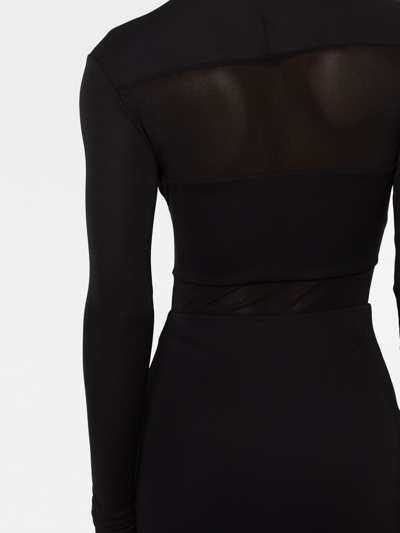 Shop Staud Mini Falcon Long-sleeve Dress In Black