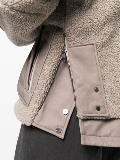 Shop Wooyoungmi Panelled Fleece Jacket In Grey