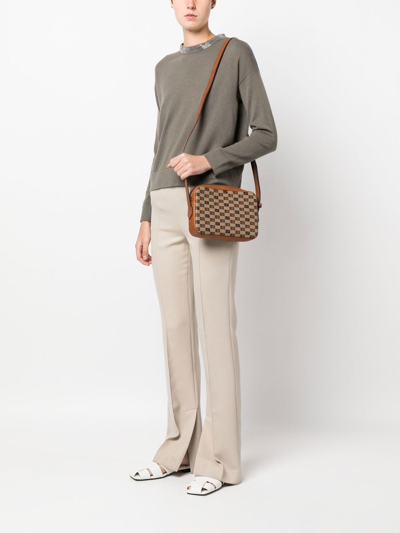 Shop Moreau Geometric-patterned Classic Bag In Brown