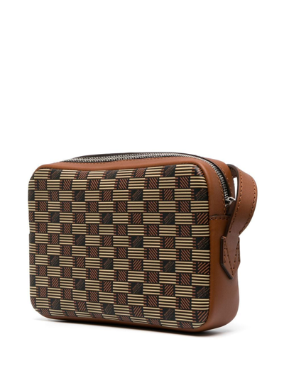 Shop Moreau Geometric-patterned Classic Bag In Brown