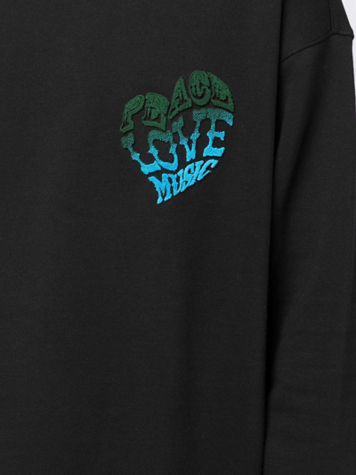 Shop Five Cm Love Crew-neck Sweatshirt In Black