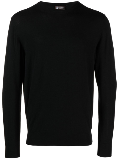 Shop Colombo Crew-neck Wool Jumper In Black