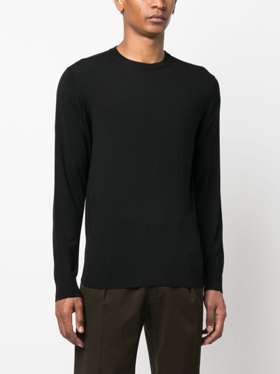 Shop Colombo Crew-neck Wool Jumper In Black