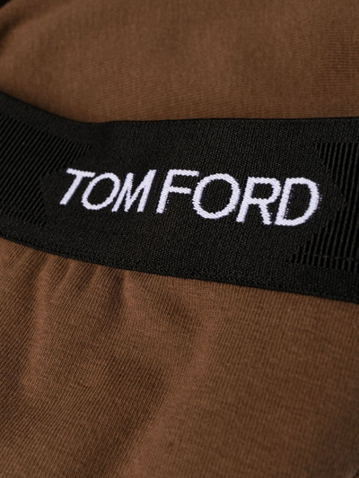 Shop Tom Ford Logo-waistband Boxer Shorts In Brown