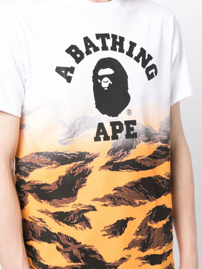 Shop A Bathing Ape Tiger Logo Print T-shirt In White