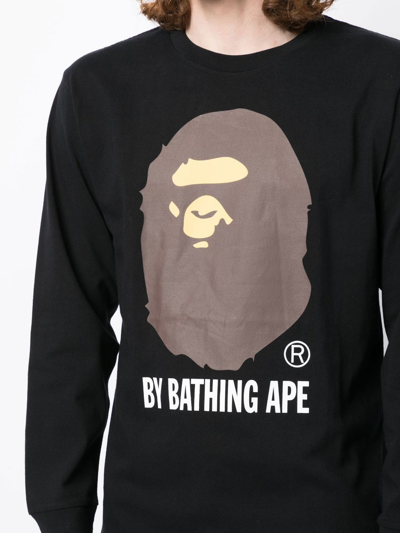 Shop A Bathing Ape Logo Print Sweatshirt In Black