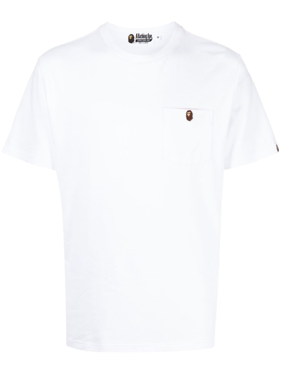 Shop A Bathing Ape Logo Patch Pocket T-shirt In White