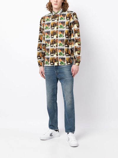 Denim Tears Sky High Farm Printed Shirt In Brown