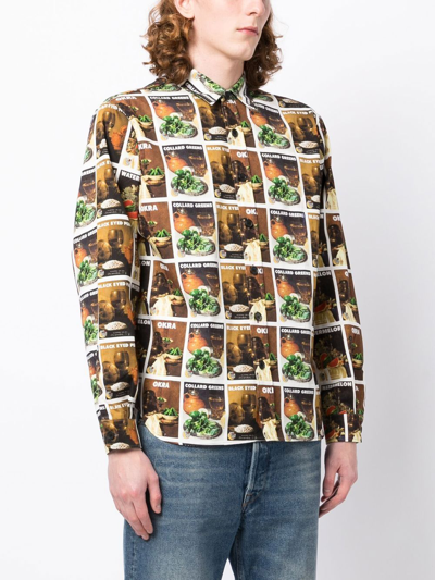 Denim Tears Sky High Farm Printed Shirt In Brown