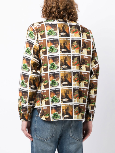 Shop Denim Tears Sky High Farm Printed Shirt In Brown