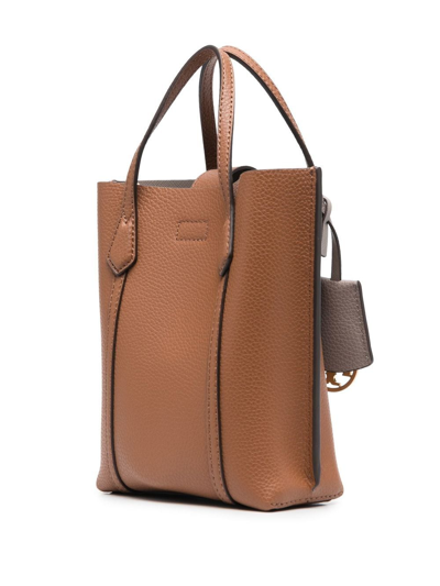 Shop Tory Burch Pebbled-leather Tote Bag In Brown