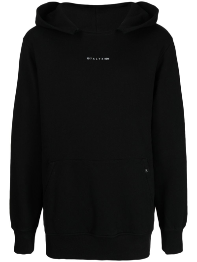 Shop Alyx Logo-print Long-sleeve Hoodie In Black