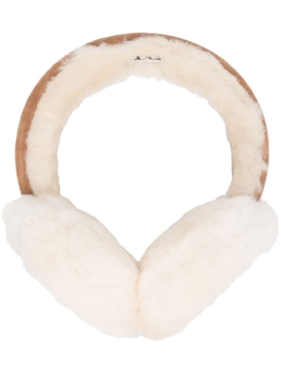 Shop Ugg Para Shearling Ear Muffs In White
