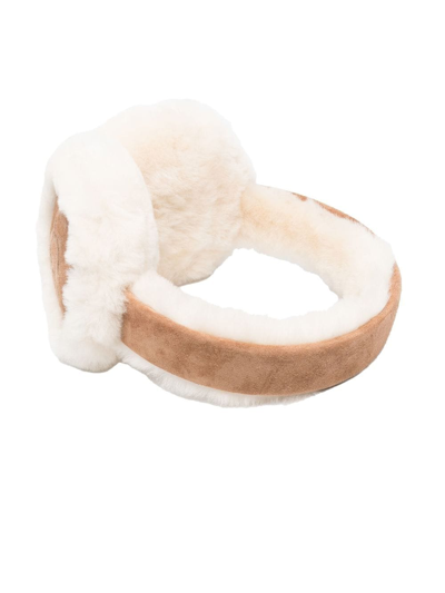 Shop Ugg Para Shearling Ear Muffs In White