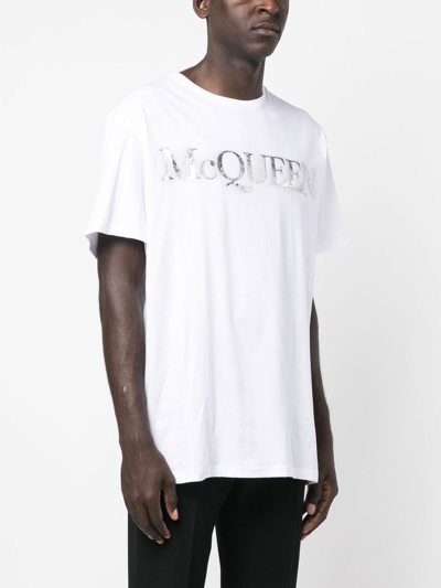 Shop Alexander Mcqueen Logo-print T-shirt In White