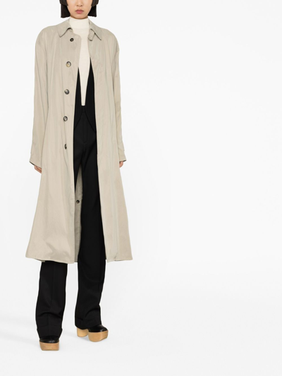 Maison Margiela Peached Cotton Single-breasted Coat In Neutrals