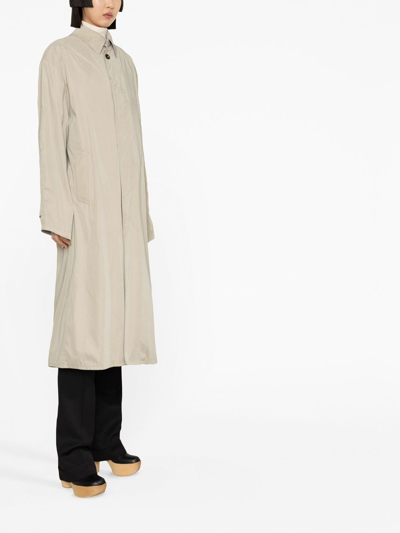 Maison Margiela Peached Cotton Single-breasted Coat In Neutrals