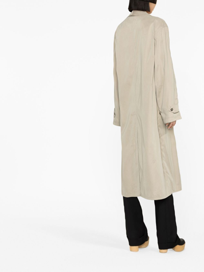 Maison Margiela Peached Cotton Single-breasted Coat In Neutrals