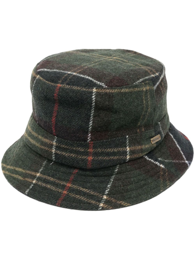 Shop Barbour Tartan-pattern Bucket Hat In Green