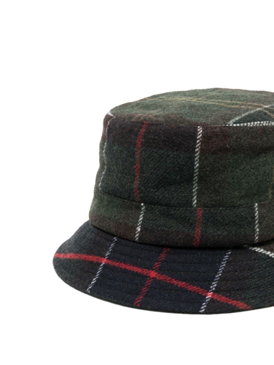Shop Barbour Tartan-pattern Bucket Hat In Green
