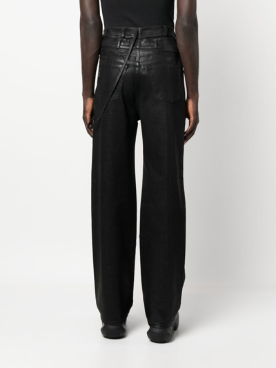 Shop Ottolinger Straight-leg Wrap Jeans In Black