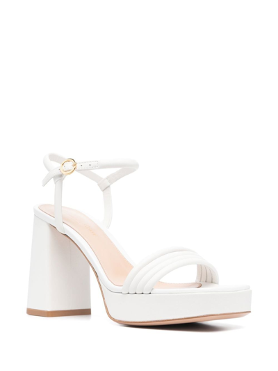 Gianvito Rossi Lena 70 Leather Platform Sandal In White