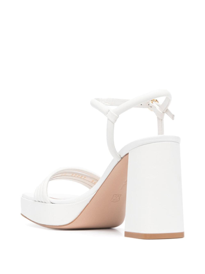 Gianvito Rossi Lena 70 Leather Platform Sandal In White