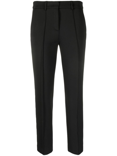 Shop Blanca Vita Cropped Straight-leg Trousers In Black