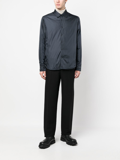 Aspesi Lilo Taffeta Padded Overshirt In Blue
